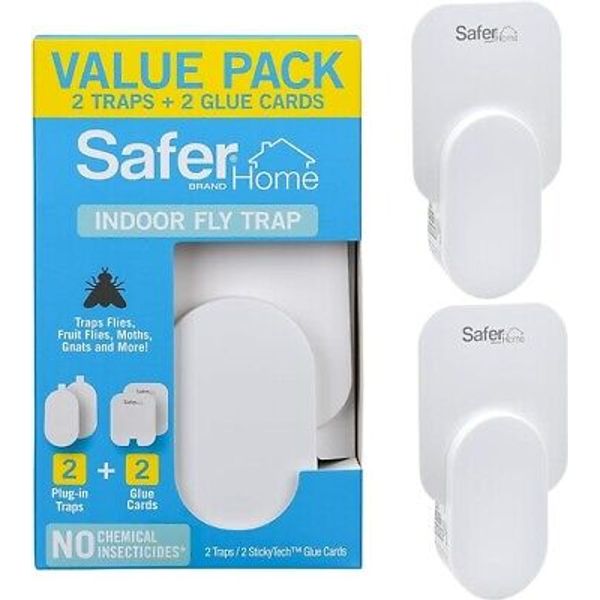 Safer Home SH502-2SR Indoor Plug-In Fly Trap for Flies, Fruit Flies, Moths