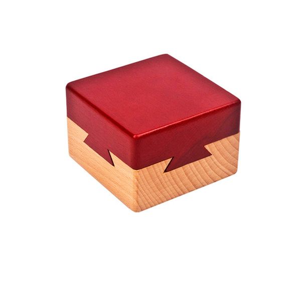 Ahyuan 3D Wooden Brain Teaser Magic Drawers Jewelery Gift Box Logic Puzzle Cube Toy for Children and Adults