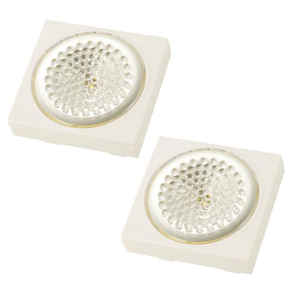 Ohm Electric NIT-BD2D-2P 08-0710 OHM LED Push Light, 2 Pieces, Foot Light, Night Light, Closet Light, Cabinet Light