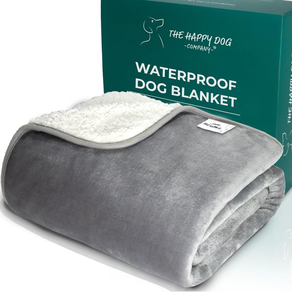 Waterproof Dog Blanket Washable (L) - Easy Clean, Premium, Soft & Reversible Waterproof Throw, Puppy Blanket, Pet Blanket - Waterproof Blanket For Sofa, Bed & Car