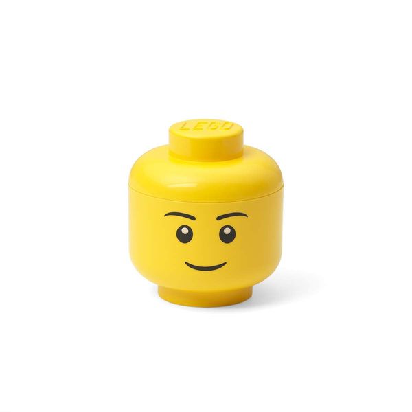 Room Copenhagen LEGO Storage Head (MINI) - BOY - Polypropylene Storage Box with Lid for Kids' Toy Storage Stackable Organizer and Fun Storage Solution