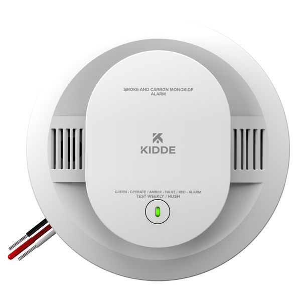 NEW KIDDE 30CUAR-V SMOKE CO ALARM, HARDWIRED,AA BACKUP BATTERY AND VOICE ALERTS