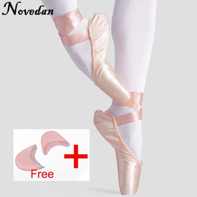 Professional Ballet Pointe Shoes Canvas Satin Pink Black Red Ballerina For  Dancing Performance With Toe Pad - AliExpress