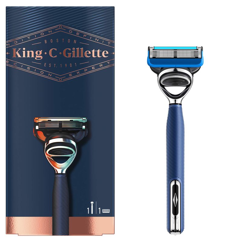King C. Gillette Shave & Edging Razor - Single Blade - Navy Blue 46g ...