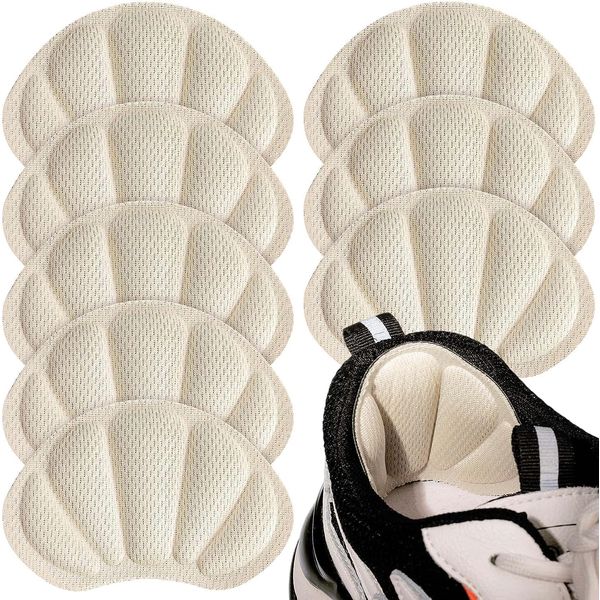 8Pcs Heel Cushion Inserts for Back of Heel, Mesh Heel Cushion Pads for Shoes Too Big, Self-Adhesive & Reusable Shoe Heel Inserts for Women Men, White