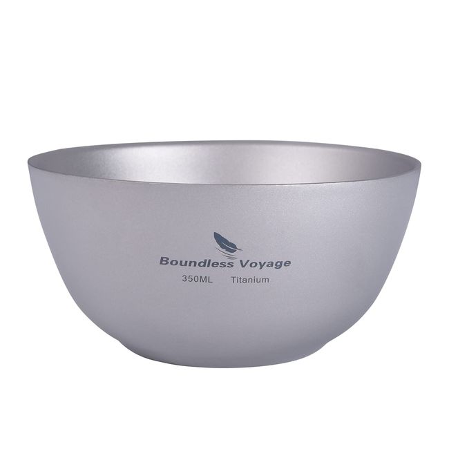 Boundless Voyage Titanium Rice Bowl, Double Layer Structure, Unbreakable, Rustproof, Lightweight, Tableware Bowl, Outdoor Camping, Home, Tableware (Ti1094T(12CM/11.8 fl oz (350 ml)