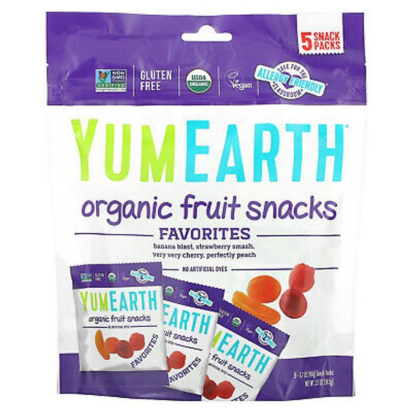 Organic Fruit Snacks, Favorites, 5 Packs, 0.7 oz (19.8 g) Each