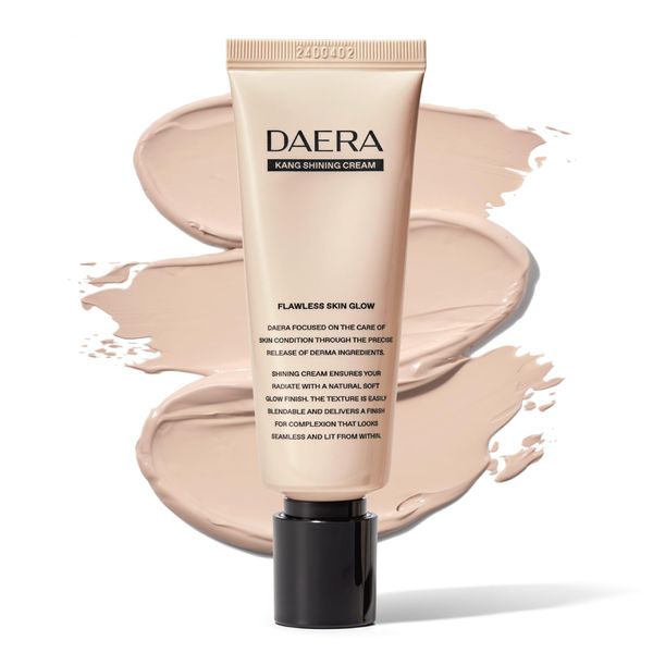 [DAERA] Kang Shining Korean BB Tinted Mosturizer Cream (1 Color,Neutral), Self Adjusting BB Cream,1.35 fl oz, Glowing Skin Natural Makeup, Buildable Coverage, Lightweight
