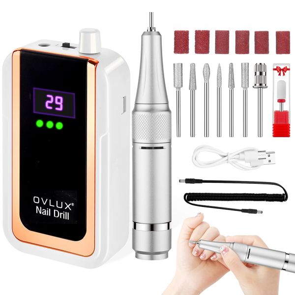 Professional Nail Drill Machine: 45000 RPM, LCD Display, Rechargeable Battery, for Acrylic & Gel Nails - Perfect for Salon and Home Use