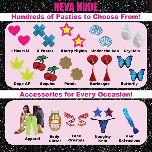 Neva Nude Americana Crystal Jewel Face Crystal Sticker - Gems for Carnivals, Halloween, Festivals, Raves, & Parties | Medical Grade Adhesive, Waterproof, & Sweatproof | Made in USA