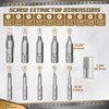 Mata1 - Screw Extractor Set for Stripped, Broken, Damaged Screws - 22 pc, Silver - Remover Kit w/Drill Bits, Extractors, Bit Extension & Socket Adaptor