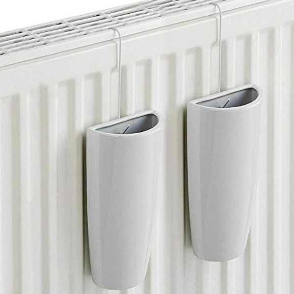 White Ceramic Hanging Radiator Humidifiers - Pack of 2