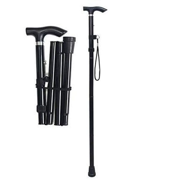 Black Folding Walking Stick Solid Background 85.5 CM Adjustable Gift Disability