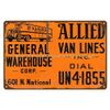 inexpensive wall decor ALLIED VAN LINES metal tin sign
