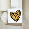 'Leopard Print Heart' Blank Greeting Card (GC00033506)