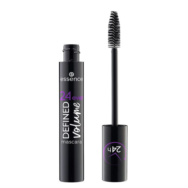 essence 24ever DEFINED volume mascara, Schwarz, langanhaltend, volumengebend, mit Vitaminen, intensiv, farbintensiv, vegan, ohne Mikroplastikpartikel, Nanopartikel frei, ohne Parfüm, 1er Pack (12ml)