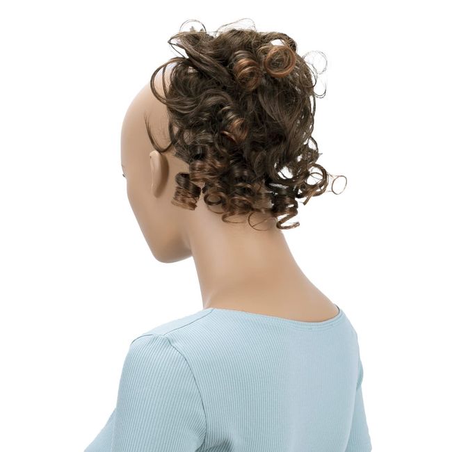 CAISHA by PRETTYSHOP Jumbo Hairpiece Scrunchy Updo Voluminous Curly Messy Bun Brown Mix G21L