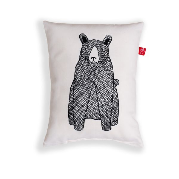 Dekokissen klein Bär (hellbeige 20x25 cm retro Zierkissen Kinderzimmer Couch)