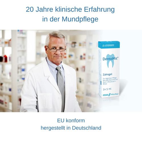 DentoMit Zahngel Zahnpflgege, hochdosiert, Oral Hygiene, Bad Breath with Ubiquinon Kaneka Coenzyme Q10, Mint Oil & Glucan, Vegan, Dr Enzmann