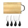 J.K. Adams Make Cheese Grate Serving Board 14 x 9 Inches with Cheese Knives