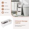 3Drawer Small Space Rolling Organizer Unit Narrow Storage Cabinet Built-In Wheel