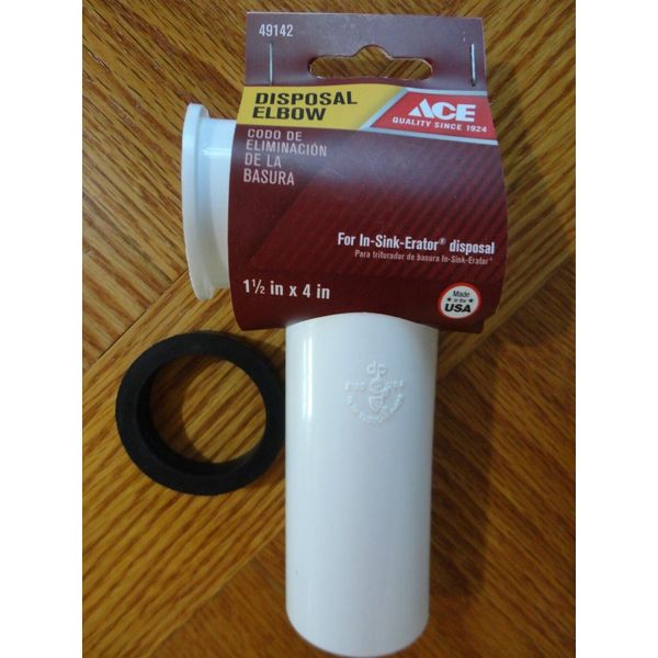 Ace 1-1/2" x 4" Garbage Disposal Elbow w/ Gasket In-Sink-Erator