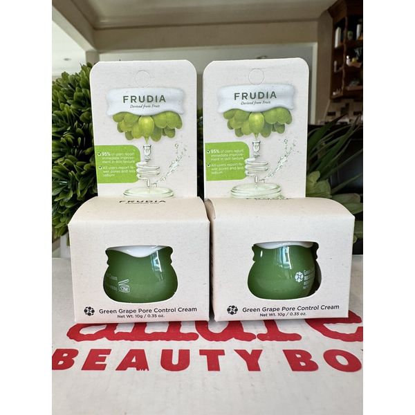 NEW 2X Frudia Green Grape Pore Control Cream, Vegan  .35 oz each BNIB