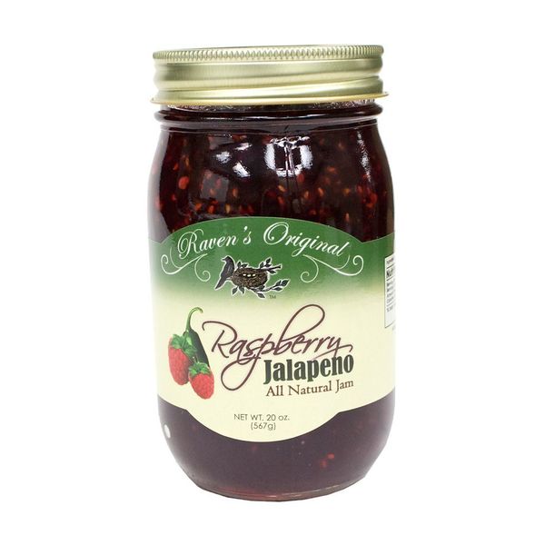 Raven's Original Hot Pepper All Natural Jam - 20 Ounce Jar (Raspberry Jalapeno)