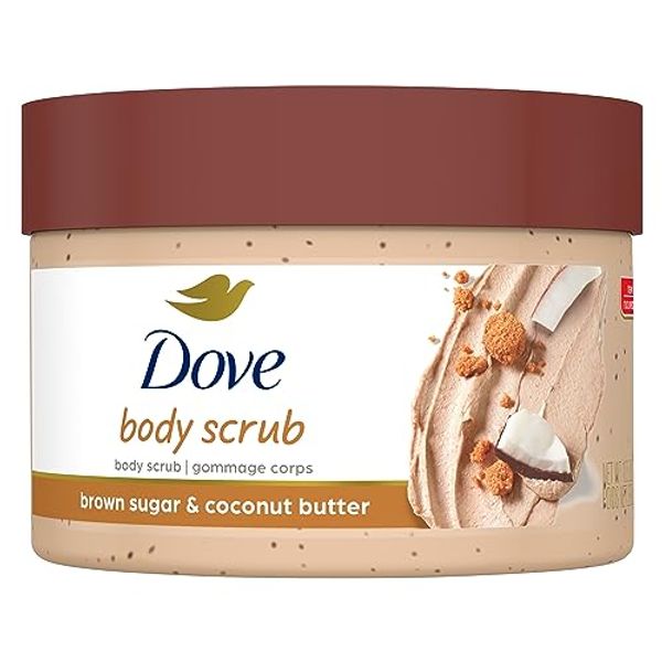 Dove Scrub Brown Sugar & Coconut Butter For Silky Smooth Skin Body Scrub Exfoliates & Restores Skin's Natural Nutrients 10.5 oz