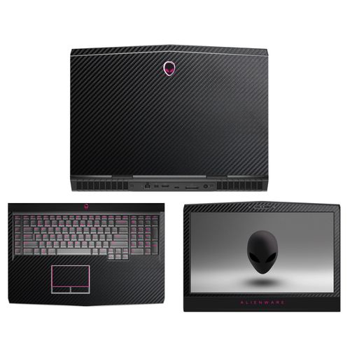 Decalrus - Protective Decal for 2016 Alienware 17 R4 Without G Sync (17.3" Screen) Laptop Black Carbon Fiber Skin Decal case Cover wrap CF16_alienware17r4Black