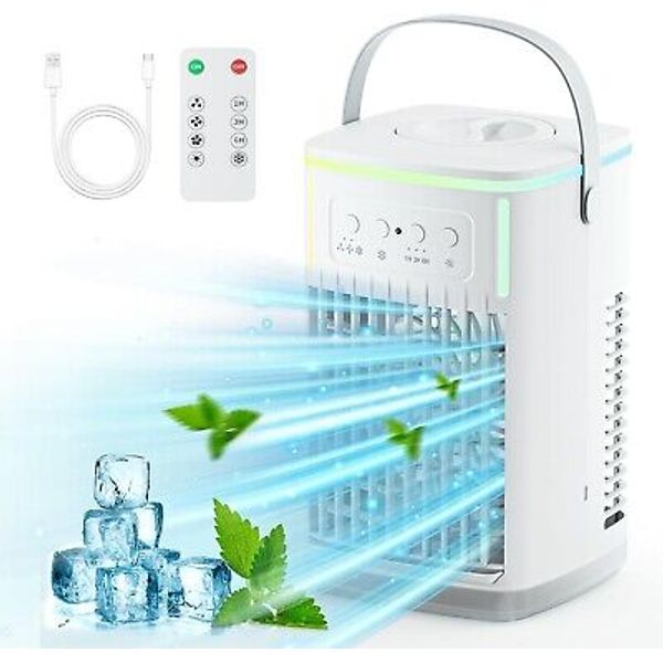 Portable Air Conditioners Cooling Fan Mini Air Conditioner w/ Remote Desk Office