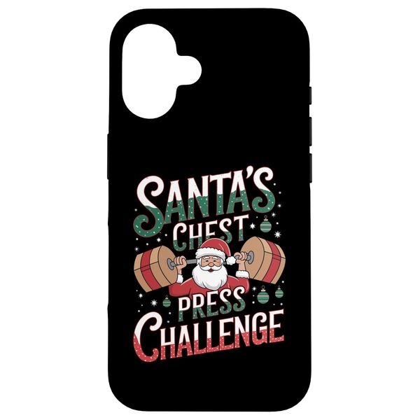 iPhone 16 Santa's Chest Press Challenge Gym Workout Christmas Case