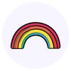 24 x 40mm Round 'Simple Rainbow' Stickers (SK00069829)