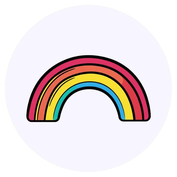 24 x 40mm Round 'Simple Rainbow' Stickers (SK00069829)