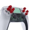 eXtremeRate Custom Replacement Dpad Action Button with No Engraving Two-Tone for PS5 Controller Dpad Face Button [Cosmic Red & Clear]