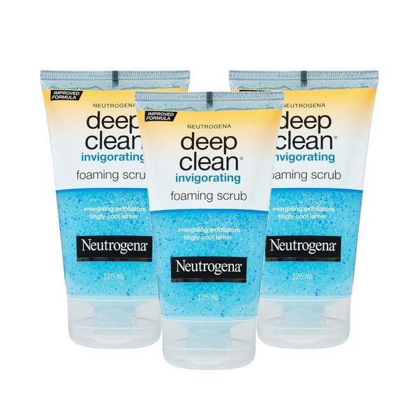 Neutrogena Deep Clean Foaming Scrub Neutrogena Deep Clean Invigorating Foaming Scrub 125ml 3packs