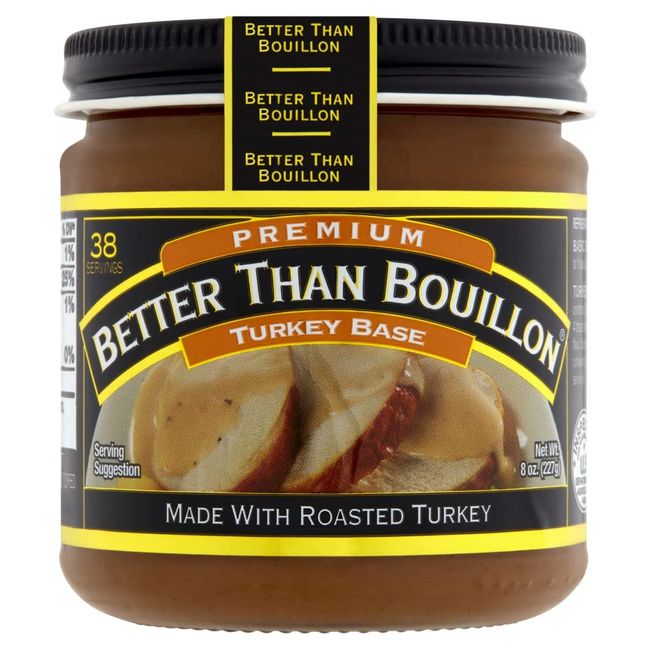 Better Than Bouillon Premium Turkey Base, Made with Roasted Turkey, 38 Servings Per Jar (8 Ounce (Pack of 1))