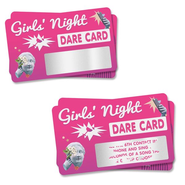 40Pcs Hen Party Games Scratch Off Dare Cards, Fun Hen Party Accessories Girls’ Night Dare Card Game, Essential Hen Do Games for Girls Night Out Party