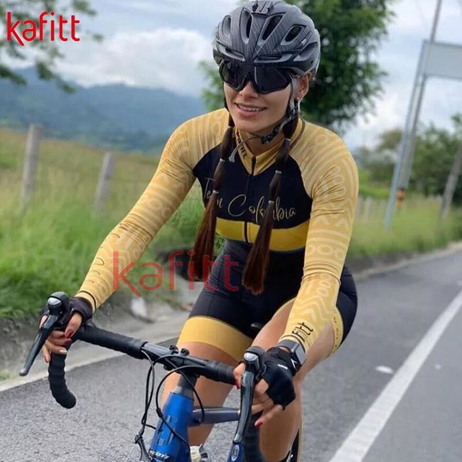 Kafitt Ropa Ciclismo Mujer Maillot Ciclismo Women's T-shirt Short  Sleeve Ladies Short Female Set Sport Set Women Rompers Cycling
