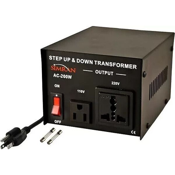 Simran AC-200 Voltage Power Converter  110/120v to 220/240v