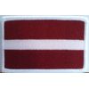 LATVIA Flag BIKER Iron-On Patch  Military ARMY Emblem White Border