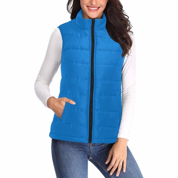 Womens Puffer Vest Jacket / Blue Grotto - M