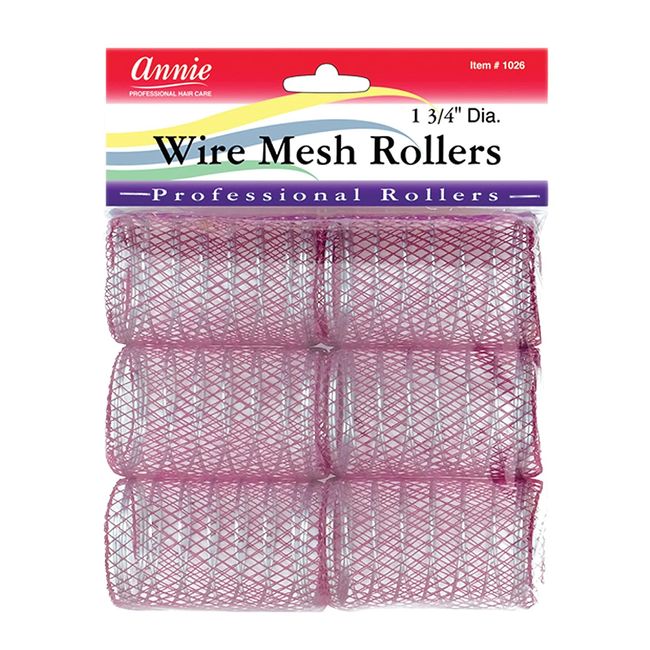 1-3/4" Jumbo Wire Mesh Hair Rollers - 6 Pcs.