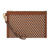 Fossil Ladies Leather or Polyester Wallet, Brown and gold