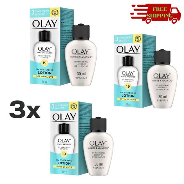 3x OLAY WHITE RADIANCE UV Whitening Lotion Cream SPF 19 UVA UVB 30ml