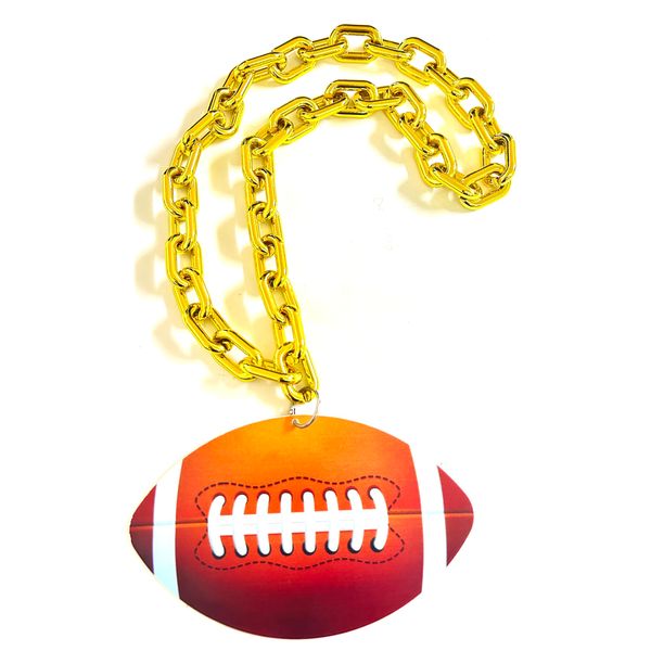 YSPPF 7.5" Jumbo Football Pendant Bead Necklaces Mardi Gras Beads Necklaces Party Football Sport Events Party Supplies