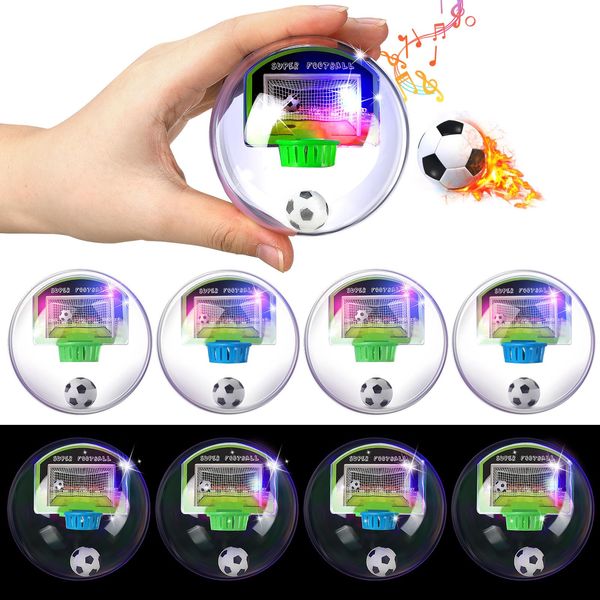 Liliful 12 Pcs Mini Soccer Ball Toys Soccer Party Favors with LED Lights Sounds Shooting Sports Ball Game Toy Rock and Score Soccer Game Ball Anti Stress Gift Graduation Party Favors