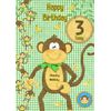 Kids Cheeky Monkey 3rd Birthday Card