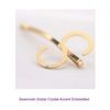 Spinningdaisy Initial Charm with Crystal Accent Hair Pin D Gold