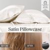 Essentials Satin Sheets Split King Size, Luxurious Silky Satin Bed Sheets, Elast